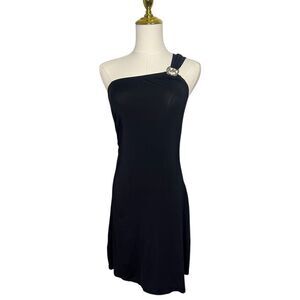 Michael Kors Women’s Small One Shoulder Mini Dress Black Sexy Stretch